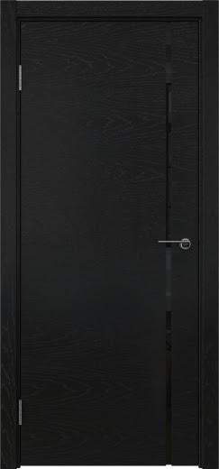 Межкомнатная дверь ZM016 (шпон ясень черный, триплекс черный)