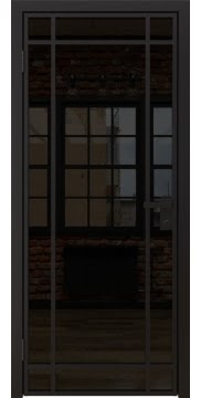 Межкомнатная дверь, 5AG (алюминиевая черная, триплекс черный)