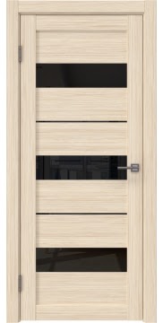 Дверь межкомнатная, RM034 (экошпон беленый дуб FL, лакобель черный)