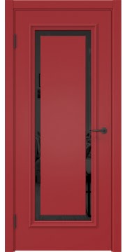 Межкомнатная дверь с филенками, SK021 (эмаль RAL 3001, триплекс черный)