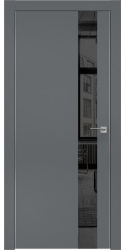 Дверь межкомнатная, ZM004 (экошпон графит, зеркало тонированное, алюминиевая кромка)