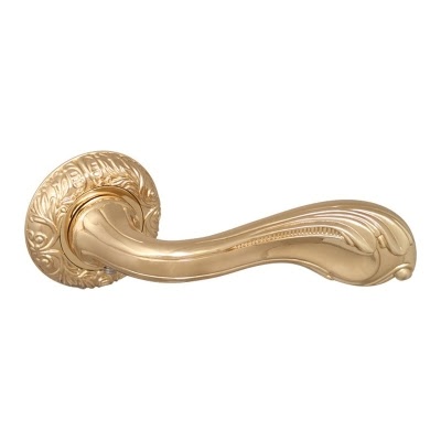 Ручка дверная BAROCCO-SM-GOLD-24 (ЦАМ, золото 24К)