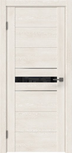 Межкомнатная дверь GM003 (экошпон «белый дуб» / лакобель черный)