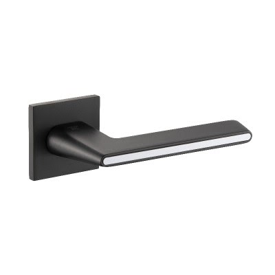 Ручка дверная RIVER S-530 BLACK (ЦАМ, черный — белый)