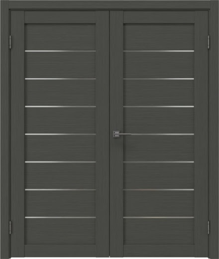Распашная двустворчатая дверь RM003 (экошпон «грей», сатинат)