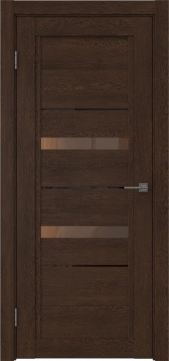 Межкомнатная дверь RM010 (экошпон «дуб шоколад» / стекло бронзовое)