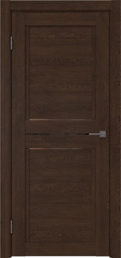 Межкомнатная дверь RM013 (экошпон «дуб шоколад» / стекло бронзовое)