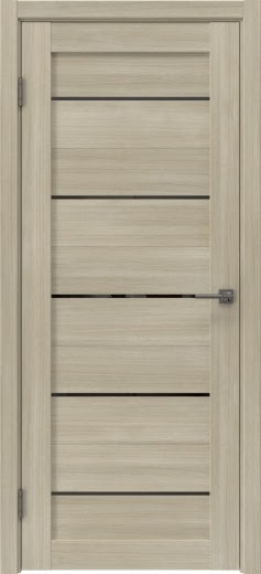 Межкомнатная дверь RM050 (экошпон дуб дымчатый, лакобель черный)