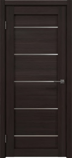 Межкомнатная дверь RM050 (экошпон орех темный рифленый, матовое стекло)