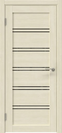 Межкомнатная дверь RM051 (экошпон дуб млечный, лакобель черный)