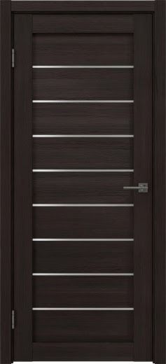Межкомнатная дверь RM056 (экошпон «орех темный рифленый», матовое стекло)