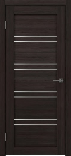 Межкомнатная дверь RM057 (экошпон «орех темный рифленый», матовое стекло)