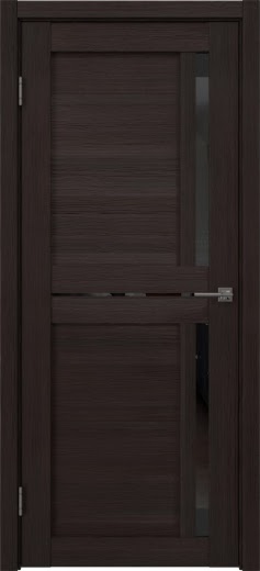 Межкомнатная дверь RM063 (экошпон орех темный рифленый, лакобель черный)