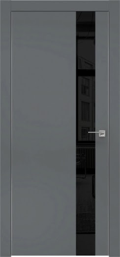 Межкомнатная дверь ZM004 (экошпон «графит» / лакобель черный)