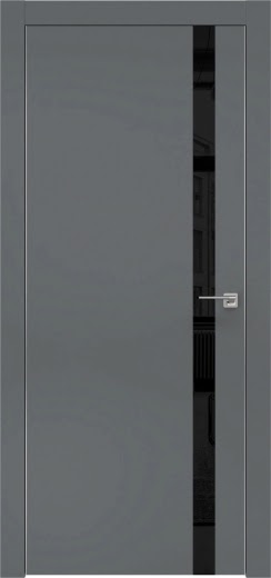 Межкомнатная дверь ZM007 (экошпон «графит» / лакобель черный)