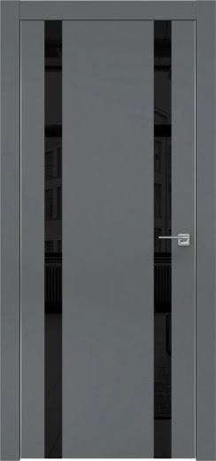 Межкомнатная дверь ZM008 (экошпон «графит» / лакобель черный)
