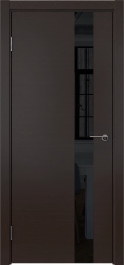 Межкомнатная дверь ZM012 (шпон венге, лакобель черный)