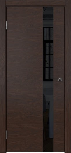 Межкомнатная дверь ZM012 (шпон дуб коньяк, лакобель черный)
