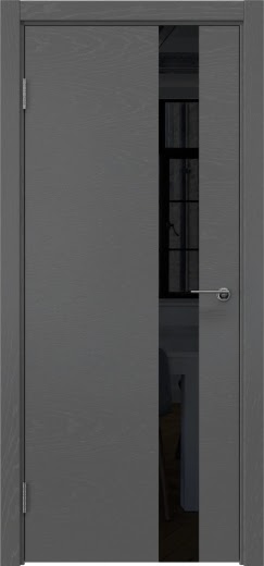 Межкомнатная дверь ZM012 (шпон ясень серый, лакобель черный)