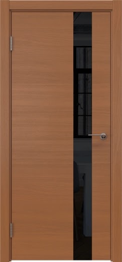 Межкомнатная дверь ZM012 (шпон анегри, лакобель черный)