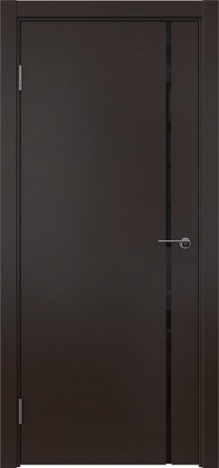 Межкомнатная дверь ZM016 (шпон венге, триплекс черный)