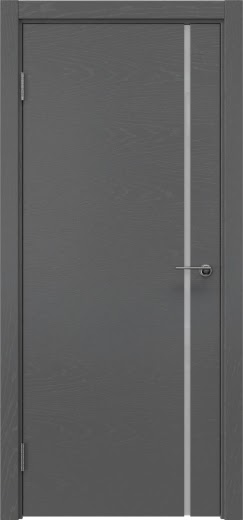 Межкомнатная дверь ZM016 (шпон ясень серый, триплекс белый)