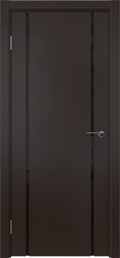 Межкомнатная дверь ZM017 (шпон венге, триплекс черный)