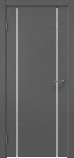 Межкомнатная дверь ZM017 (шпон ясень серый, триплекс белый)