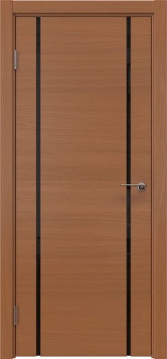 Межкомнатная дверь ZM017 (шпон анегри, триплекс черный)