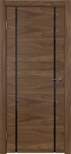 Межкомнатная дверь ZM020 (шпон американский орех, триплекс черный)