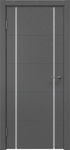 Межкомнатная дверь ZM020 (шпон ясень серый, триплекс белый)