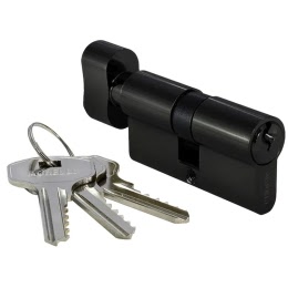 Механизм цилиндровый 70CKBL (с перфо-ключом, черный)