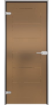 Межкомнатная стеклянная дверь GD003 (стекло сатинат бронзовый с гравировкой)