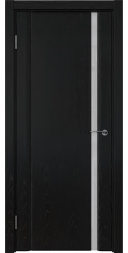 Межкомнатная дверь GM015 (шпон ясень черный, триплекс белый) — 5825