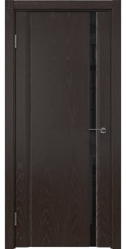 Межкомнатная дверь GM015 (шпон ясень темный, триплекс черный) — 5554