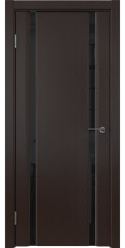Межкомнатная дверь GM016 (шпон венге, триплекс черный) — 5596