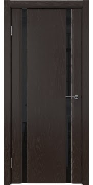 Межкомнатная дверь GM016 (шпон ясень темный, триплекс черный) — 5584