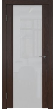 Межкомнатная дверь GM017 (шпон дуб коньяк, триплекс белый) — 5599