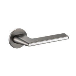 Дверная ручка RIVER-S-486-GRAPHITE (ЦАМ, графит — белый)
