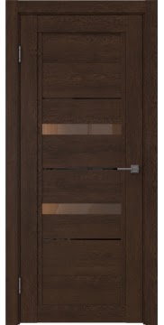 Межкомнатная дверь RM010 (экошпон «дуб шоколад» / стекло бронзовое) — 0117