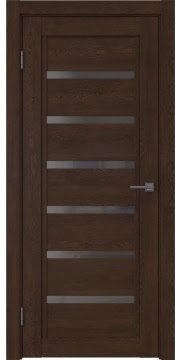Межкомнатная дверь RM015 (экошпон «дуб шоколад» / стекло графит) — 0193
