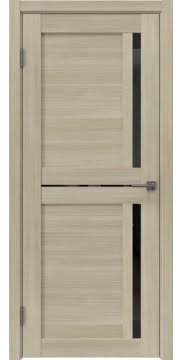 Дверь RM063 (экошпон дуб дымчатый, с черным стеклом)