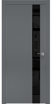 Межкомнатная дверь ZM004 (экошпон «графит» / лакобель черный) — 0810