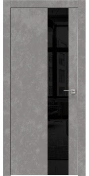 Межкомнатная дверь ZM005 (экошпон «бетон» / лакобель черный) — 0863