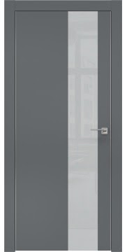 Межкомнатная дверь ZM005 (экошпон «графит» / лакобель светло-серый) — 0866