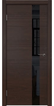 Межкомнатная дверь ZM009 (шпон дуб коньяк, лакобель черный) — 5388