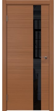 Межкомнатная дверь ZM009 (шпон анегри, лакобель черный) — 5400