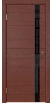 Межкомнатная дверь ZM014 (шпон красное дерево, лакобель черный) — 5350