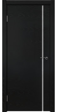Межкомнатная дверь ZM016 (шпон ясень черный, триплекс белый) — 5769