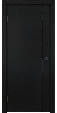 Межкомнатная дверь ZM016 (шпон ясень черный, триплекс черный) — 5770
